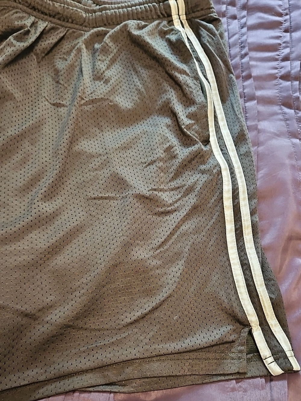 Athletic Works gray athletic shorts with Pockets and white side stripes
